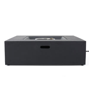 English Elm 50000 Btu Square Mgo Concrete Propane Fire Table for Outdoor Patio Entertaining 59241.00-50K