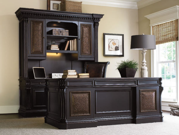 Hooker Furniture Telluride Black Cherry Computer Credenza With Patented Document-Rest Keyboard Tray & Storage 370-10-464
