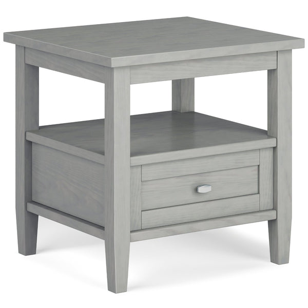 English Elm Warm Solid Wood 20-Inch Transitional End Table In Fog Grey – Stylish Storage For Any Room! B136P159705-GIGA