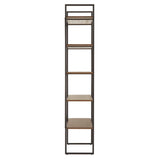 Homelegance By Top-Line Brody X-Back Metal Post Bookshelf with Walnut Finish Walnut MDF