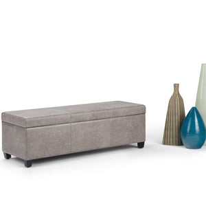 English Elm Avalon Storage Ottoman Bench - Stylish Distressed Grey Taupe, Hidden Storage & Comfortable Seating B136P158643