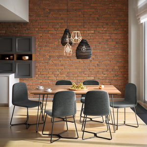 English Elm Wilcox Curved Padded Dining Chairs Set of 2 in Charcoal Grey – Upholstered Comfort on Metal Legs B136P159656