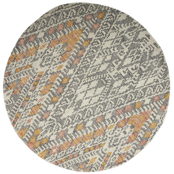 Feizy Rugs Arazad Hand-tufted Wool & Nylon Geometric Rug - Vibrant Transitional Design For Stylish Living Spaces Gray,Ivory,Orange Wool,Nylon 7238476ftng000n80