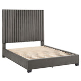 Homelegance By Top-Line Javier Tufted Solid Wood and Upholstered Platform Bed Grey Velvet