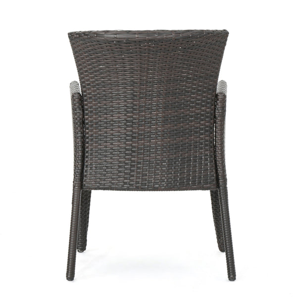 English Elm Christopher Knight Home® - ANAYA PE Wicker Dining Chair Set of 2 - Brown Multi, Powder-Coated Iron Frame, Water-Resistant Comfort 57114.00
