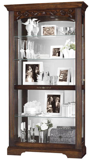 Hekman Furniture 680445 Howard Miller Curio Cabinet - Elegant Display Case With Adjustable Lighting & Shelves Hampton Cherry Hartland Curio Cabinet 680445