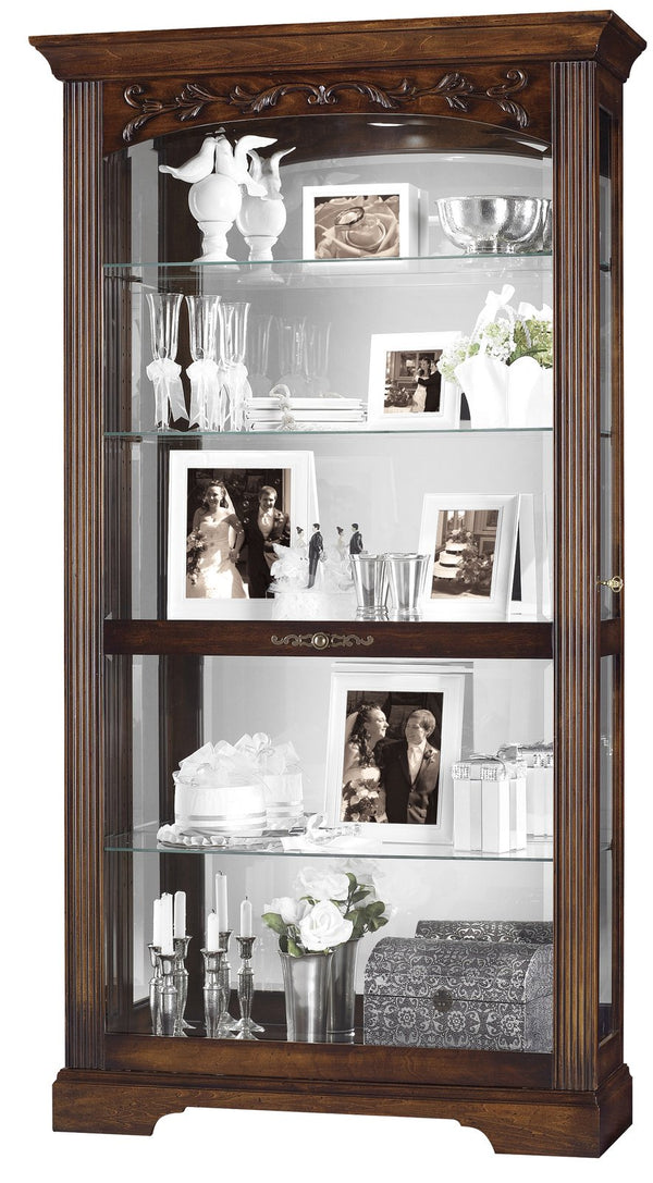 Hekman Furniture 680445 Howard Miller Curio Cabinet - Elegant Display Case With Adjustable Lighting & Shelves Hampton Cherry Hartland Curio Cabinet 680445