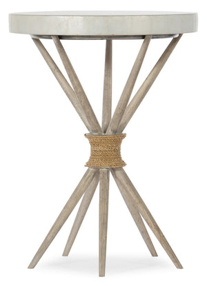 Hooker Furniture Amani Coastal Accent Table With Capiz Shell Top, Jute Rope Detail, Buff Almond Lime‑Washed Finish 1672-50003-00