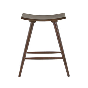 Homelegance By Top-Line Darvell Solid Wood 24" Counter Stool (Set of 2) Walnut Rubberwood