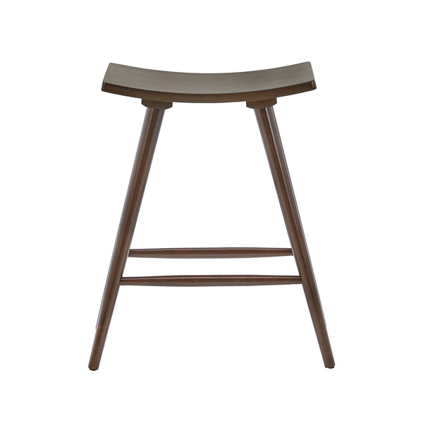Homelegance By Top-Line Darvell Solid Wood 24" Counter Stool (Set of 2) Walnut Rubberwood