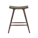 Homelegance By Top-Line Darvell Solid Wood 24" Counter Stool (Set of 2) Walnut Rubberwood