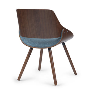 English Elm Malden Bentwood Dining Chair - Denim Blue Fabric, Mid-Century Modern Design For Stylish Comfort B136P158904