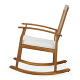 Christopher Knight Home® - Noble House - Petes Outdoor Acacia Wood Rocking Chair With Cushion