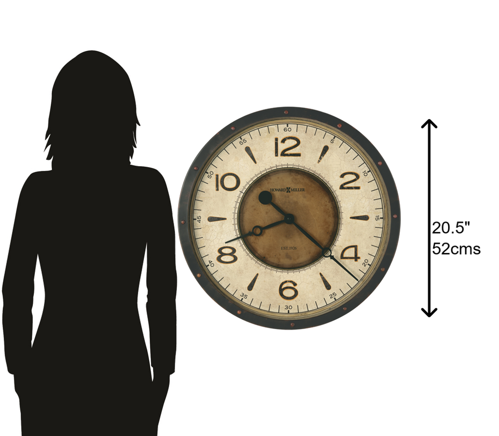 Hekman Furniture 625748 Kayden Oversized Wall Clock - Rustic Antique Design With Arabic Numerals For Timeless Style  Kayden Gallery Wall Clock 625748