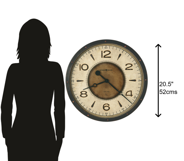 Hekman Furniture 625748 Kayden Oversized Wall Clock - Rustic Antique Design With Arabic Numerals For Timeless Style  Kayden Gallery Wall Clock 625748