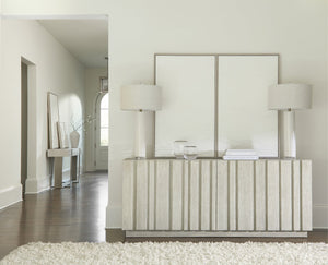 Bernhardt Bernhardt Tempo Rustic Modern Entertainment Credenza With Larza Wire-Brushed Oak, Push-Open Doors, 78" 346860