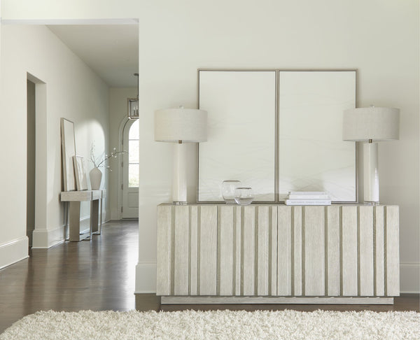 Bernhardt Bernhardt Tempo Rustic Modern Entertainment Credenza With Larza Wire-Brushed Oak, Push-Open Doors, 78" 346860