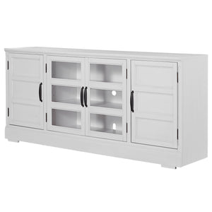 Parker House Shoreham - Effortless White 76 In. TV Console Effortless White Acacia Solids / Birch Veneers SHO#412-EFW