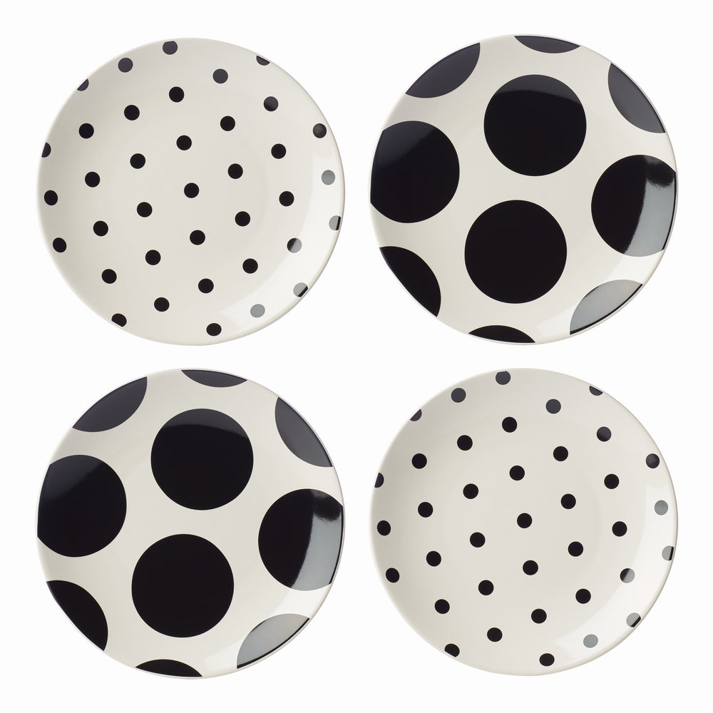 Lenox Kate Spade On The Dot Assorted Tidbit Plates, Set of 4 White, WHITE STONEWARE 895203