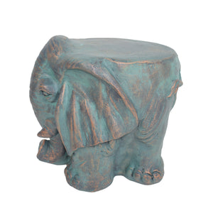 English Elm Christopher Knight Home® - Elephant Copper Patina Garden Stool - Weather-Resistant Magnesium Oxide Accent Table, 16.75L x16W x14.25H 63393.00COP