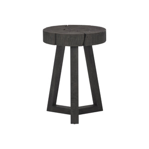 Bernhardt Bernhardt Lanita Accent Table With Sliced Teak Top & Sculptural Suar Wood Base, Rustic Modern Decor 301123