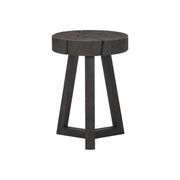 Bernhardt Bernhardt Lanita Accent Table With Sliced Teak Top & Sculptural Suar Wood Base, Rustic Modern Decor 301123