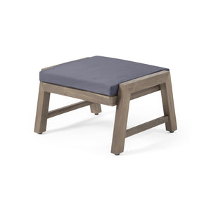 English Elm Christopher Knight Home® - Temecula Acacia Wood Outdoor Ottomans Set of 2 with Cushions — Weather-Resistant, Versatile Footrests DARK GREY 66468.00DGRY
