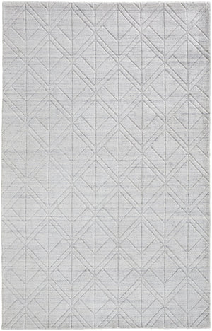 Feizy Rugs Red8847f Redford Handwoven Geometric Rug Collection - Stylish, Durable, And Artisan Crafted For Modern Homes White,Silver Viscose,Wool Red8847fwhtslvp00