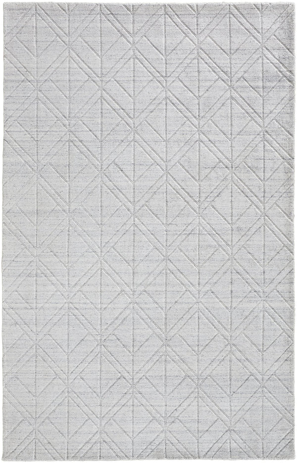 Feizy Rugs Red8847f Redford Handwoven Geometric Rug Collection - Stylish, Durable, And Artisan Crafted For Modern Homes White,Silver Viscose,Wool Red8847fwhtslvp00