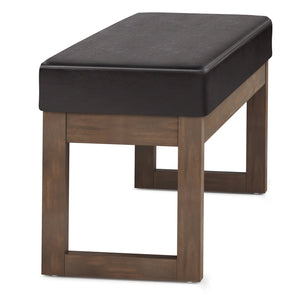 English Elm Milltown Large Ottoman Bench In Tanners Brown - Versatile Seating For Modern Living Spaces & Decor B136P159081