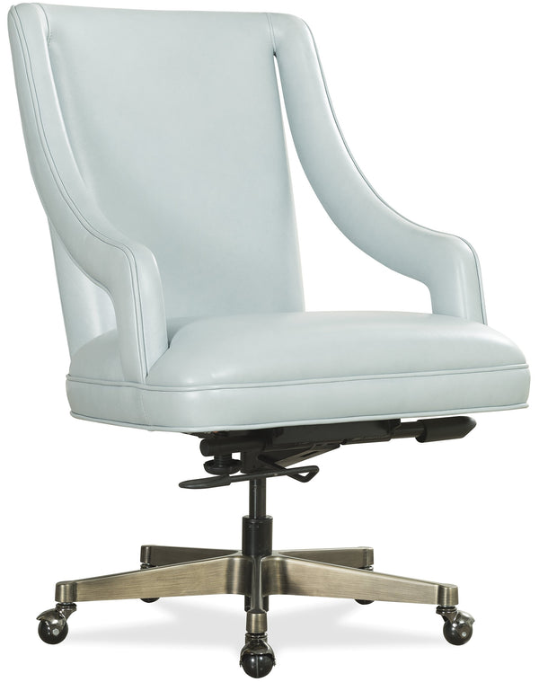 Hooker Furniture Meira Leather Executive Office Chair with Ergonomic Tilt Swivel and Metal Base EC210-022
