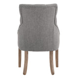 Homelegance By Top-Line Ophilia Linen Curved Back Tufted Dining Chairs (Set of 2) Grey Wood