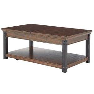 Homelegance By Top-Line Beniz Wood Finish Lift-Top Coffee Table Brown Wood