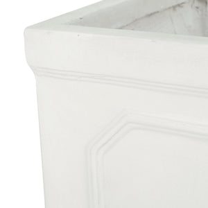 English Elm Mgo Faux Stone Outdoor Planter Lightweight Concrete Look Patio Garden Decor 63417.00WHI