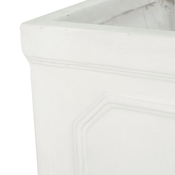 English Elm Mgo Faux Stone Outdoor Planter Lightweight Concrete Look Patio Garden Decor 63417.00WHI