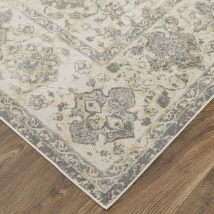 Feizy Rugs Celene Vintage Inspired Floral Rug – Traditional Elegance With Hand-knotted Look, Power Loomed Ivory,Tan,Gray Viscose,Polyester Cel39l0fbgegryj00