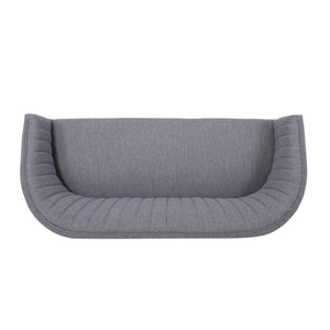 English Elm Loveseat Mid-century Modern Channel Tufted Upholstered Sofa with Rubberwood Tapered Legs 65780.00FCHAR