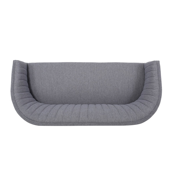 English Elm Loveseat Mid-century Modern Channel Tufted Upholstered Sofa with Rubberwood Tapered Legs 65780.00FCHAR
