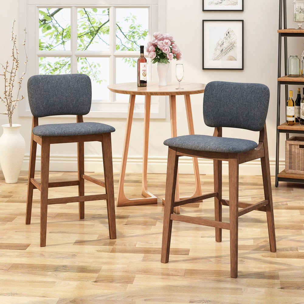 English Elm Bar Chairs Set of Two Solid Rubberwood Mid-century Modern Barstools for Kitchen Islands 63560.00CHAR