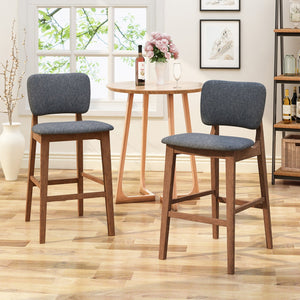 English Elm Bar Chairs Set of Two Solid Rubberwood Mid-century Modern Barstools for Kitchen Islands 63560.00CHAR