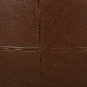 English Elm Ottoman Square Faux Leather Footrest with Rustic Grain Texture for Living Room 71832.00