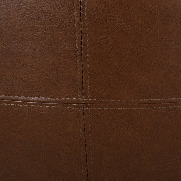 English Elm Ottoman Square Faux Leather Footrest with Rustic Grain Texture for Living Room 71832.00