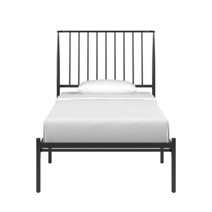 Homelegance By Top-Line Dante Metal Platform Bed with Curved Metal Headboard Black Metal