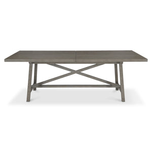 Bernhardt Bernhardt Albion Extendable Dining Table 88-124" Pewter White Oak Farmhouse With X-Stretcher Stability K1749