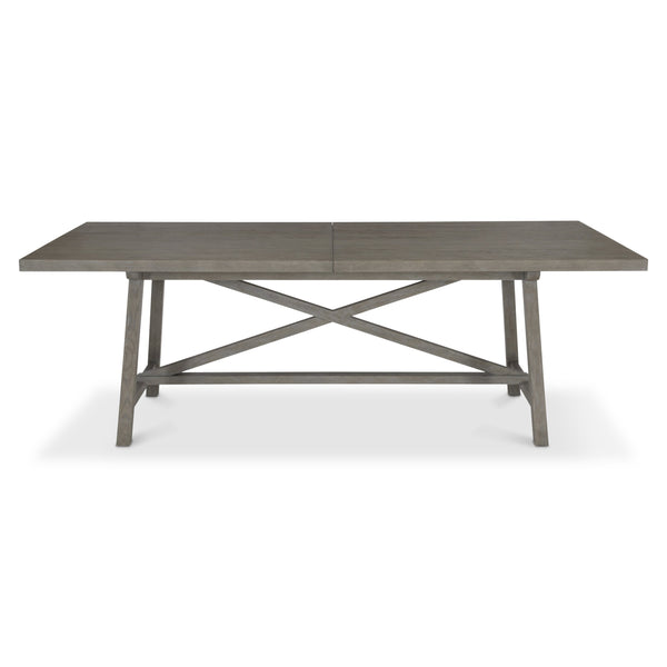 Bernhardt Bernhardt Albion Extendable Dining Table 88-124" Pewter White Oak Farmhouse With X-Stretcher Stability K1749