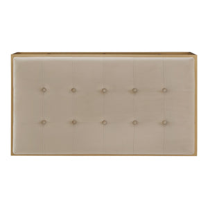 Homelegance By Top-Line Piper Gold Finish Velvet Button Tufted Rectangular Ottoman Beige Velvet