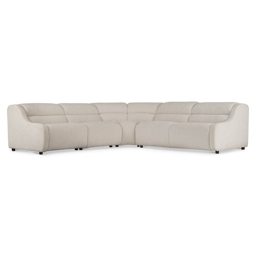Bernhardt Bernhardt Gio Power Motion Sectional With Channeled Upholstery, Adjustable Headrests, Modern Sculpted Design And Modular Versatility Cream 121" W x 121" D x 33" H K2181