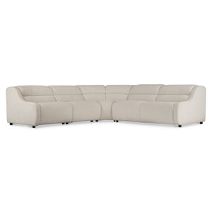 Bernhardt Bernhardt Gio Power Motion Sectional With Channeled Upholstery, Adjustable Headrests, Modern Sculpted Design And Modular Versatility Cream 121" W x 121" D x 33" H K2181
