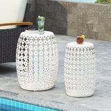 Christopher Knight Home® - Noble House - Colcord Outdoor Metal Side Tables - Set of 2