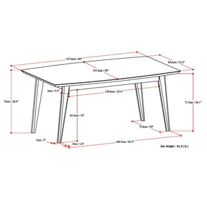 English Elm Draper Mid-Century Modern Walnut Dining Table - Handcrafted, Seats 6, Versatile For Any Space B136P158597